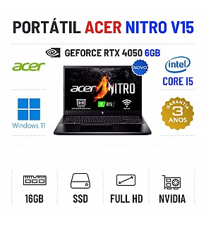 ACER NITRO V15 | 15.6'' FULLHD 144Hz | I5-13420H | 16GB RAM | 480GB SSD | RTX4050 6GB | TECLADO NUMÉRICO1