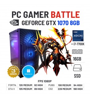 PC GAMER BATTLE | GTX1070-8GB | XEON=I7-7700K | 16GB RAM | 240GB SSD