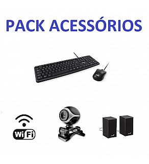 PACK ACESSÓRIOS TECLADO+RATO | COLUNAS | WEBCAM | PLACA WIFI USB