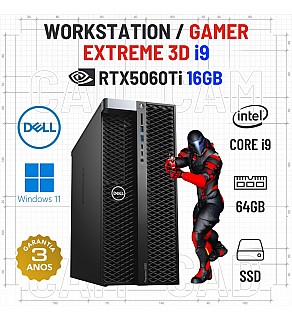 WORKSTATION/GAMER DELL 5820 EXTREME 3D EDITION | i9-10980XE | 64GB RAM | 480GB | RTX5060Ti 16GB