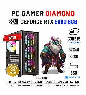 PC GAMER DIAMOND NOVO | RTX5060-8GB | i5-12GEN=i7-10700KF | 32GB RAM | 960GB SSD