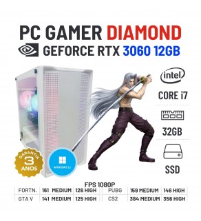 PC GAMER DIAMOND NOVO | RTX3060-12GB | I7-12700K | 32GB RAM | 960GB SSD