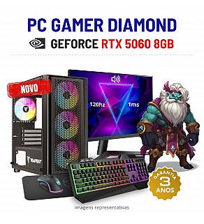 CONJUNTO GAMER DIAMOND | RTX5060-8GB | i5-12GEN=i7-10700KF | 32GB RAM | 960GB SSD COM MONITOR + ACESSORIOS