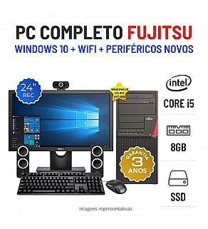 CONJUNTO FUJITSU ESPRIMO P920 | i5-4590T | 8GB RAM | SSD COM MONITOR + ACESSORIOS