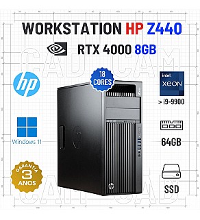WORKSTATION HP Z440 | XEON 18 CORES SUPERIOR A i9-9900 | 64GB RAM | 1TB SSD | QUADRO RTX4000 8GB