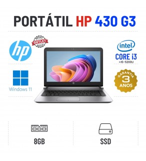 HP PROBOOK 430 G3 | 13.3" | i3=i5-5200u | 8GB RAM | SSD