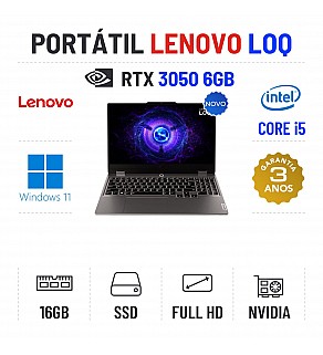 LENOVO LOQ 15 | 15.6'' FULLHD 144HZ | i5-12450HX | 16GB RAM | 480GB SSD | RTX 3050 6GB | TECLADO NUMÉRICO