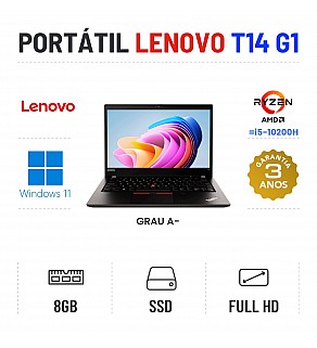 LENOVO THINKPAD T14S | 14" FULLHD | RYZEN 5 PRO 4650U=i5-10200H | 8GB RAM | 240GB SSD