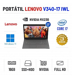 LENOVO V340-17 IWL | 17" FULLHD | i7-8565U | 16GB RAM | SSD+HDD | NVIDIA MX230 | TECLADO NUMÉRICO