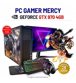 CONJUNTO GAMER MERCY | GTX970-4GB | XEON=I7-6700 | 32GB RAM | 480GB SSD COM MONITOR + ACESSORIOS