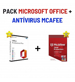 PACOTE MICROSOFT OFFICE 2021 PRO VITALICIO + ANTIVIRUS MCAFEE PROTECAO TOTAL 4 ANOS "POUPA 89€ " 