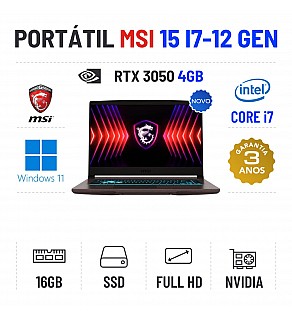 MSI THIN B12UC | 15.6'' FULLHD | i7-12650H | 16GB RAM | 960GB SSD | RTX 3050 4GB 