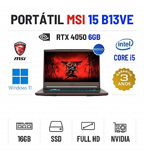 MSI THIN 15 B13VE-2841XPT | 15.6'' FULLHD 144HZ | i5-13420H | 16GB RAM | 480GB SSD | RTX 4050 6GB 