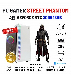 PC GAMER STREET PHANTOM NOVO | RTX3060-12GB | i7-13700 | 32GB RAM | 960GB SSD