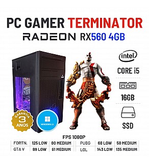 PC GAMER TERMINATOR | RX560-4GB | I5-9400 | 16GB RAM | 240GB SSD