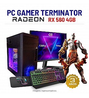 CONJUNTO GAMER TERMINATOR | RX560-4GB | I5-9400 | 16GB RAM | 240GB SSD COM MONITOR + ACESSORIOS