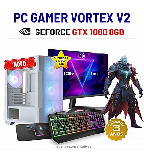 CONJUNTO GAMER VORTEX V2 | GTX1080-8GB SUPERIOR A RTX3060-8GB | RYZEN 5 = i7-10700F | 32GB RAM | 480GB SSD COM MONITOR + ACESSORIOS