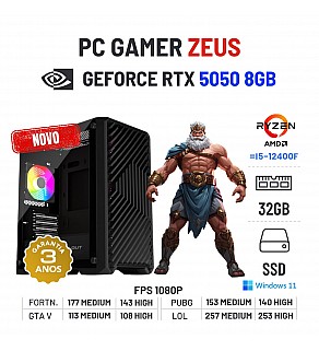 PC GAMER ZEUS NOVO | RTX5050-8GB | RYZEN 5 PRO = i5-12400F | 32GB RAM | 480GB SSD
