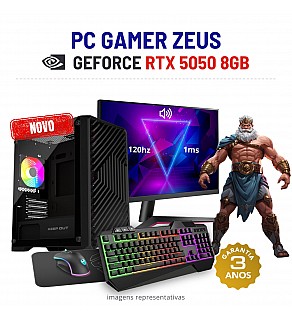 CONJUNTO GAMER ZEUS | RTX5050-8GB | RYZEN 5 PRO = i5-12400F | 32GB RAM | 480GB SSD COM MONITOR + ACESSORIOS